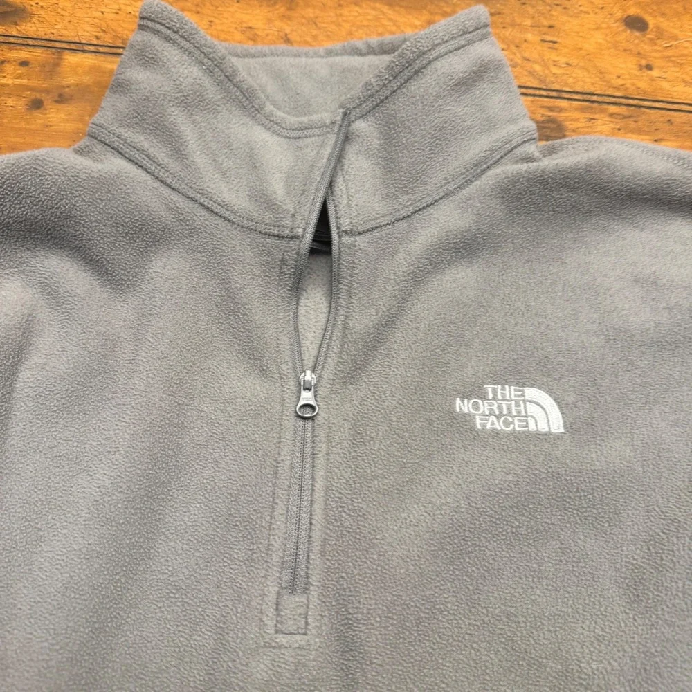The North Face Mens Gray Fleece 1/4 Zip Pullover Sweatshirt XL‎